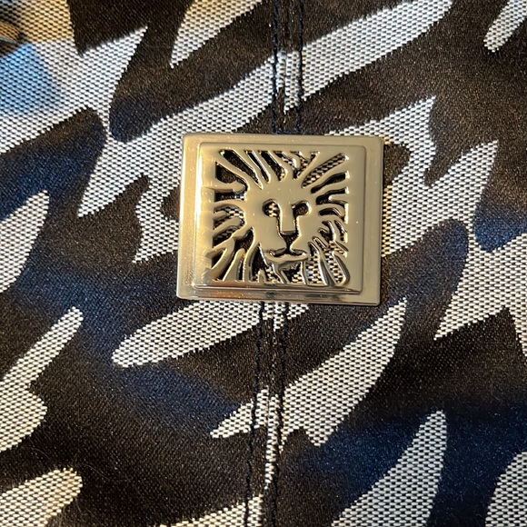 Anne Klein Hand bag/ shoulder bag Zebra print black and beige - Picture 2 of 7